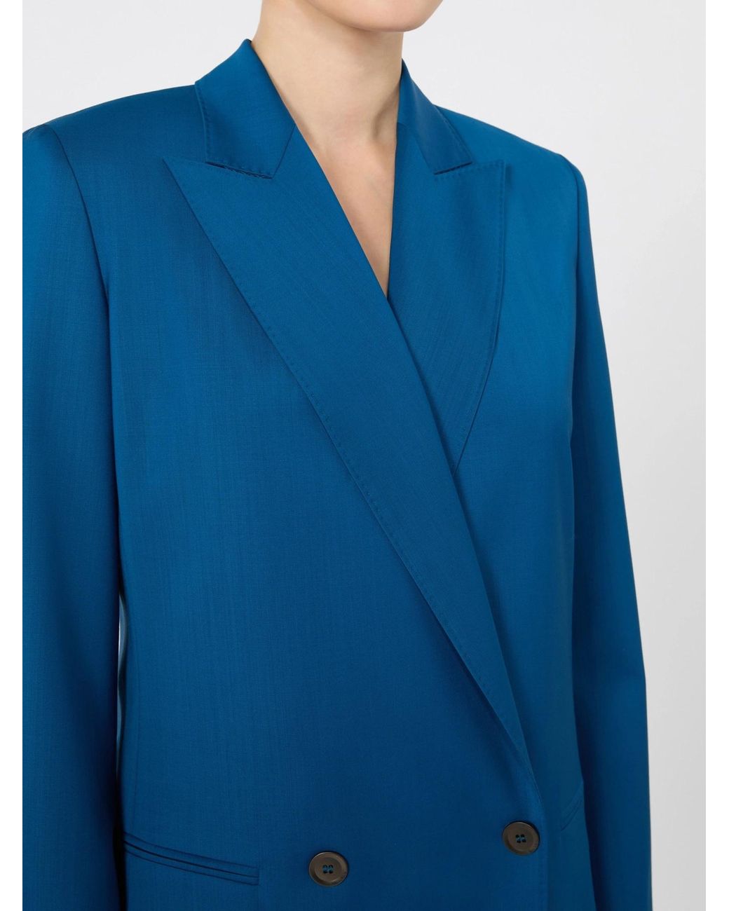Max Mara Blue Virgin Wool Blazer
