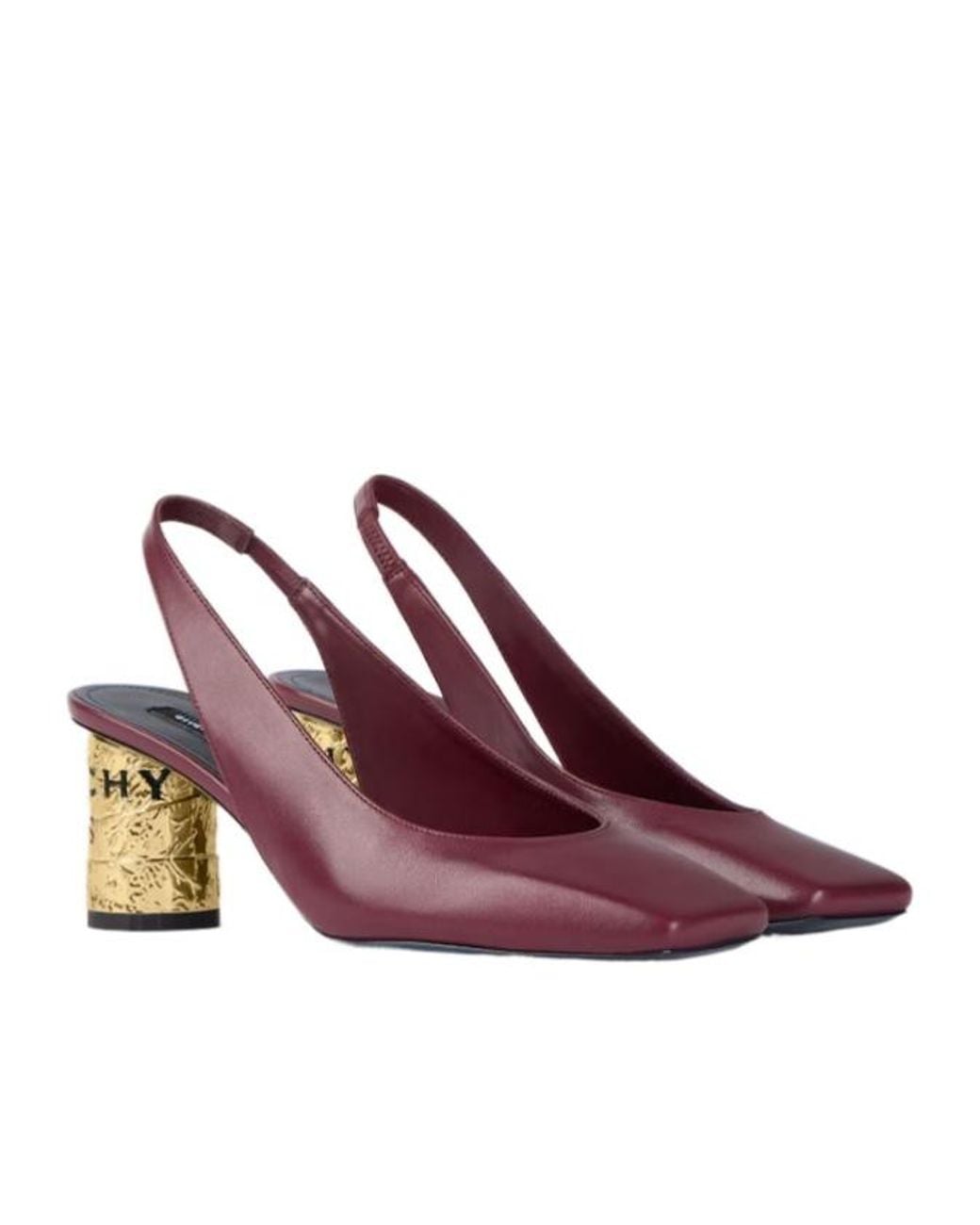 Givenchy Purple Tape Square-Toe Slingback Pumps