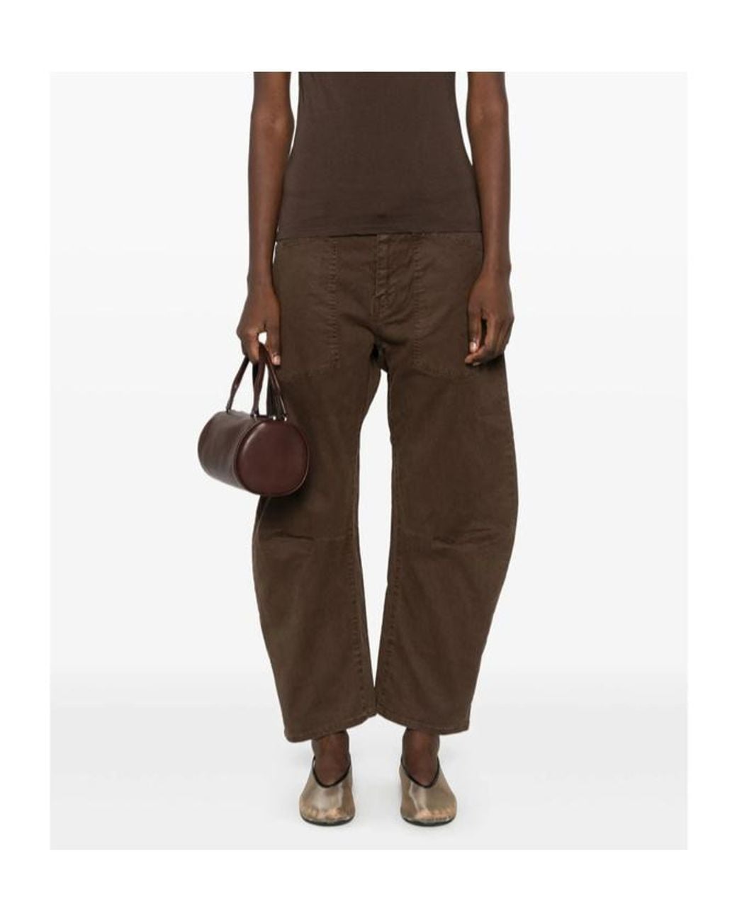 Nili Lotan Brown Casual Pants With Belt Loops