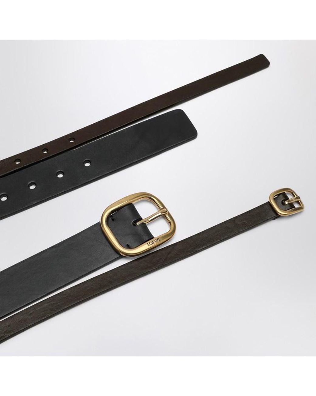 Loewe White Buckled Layered Belt