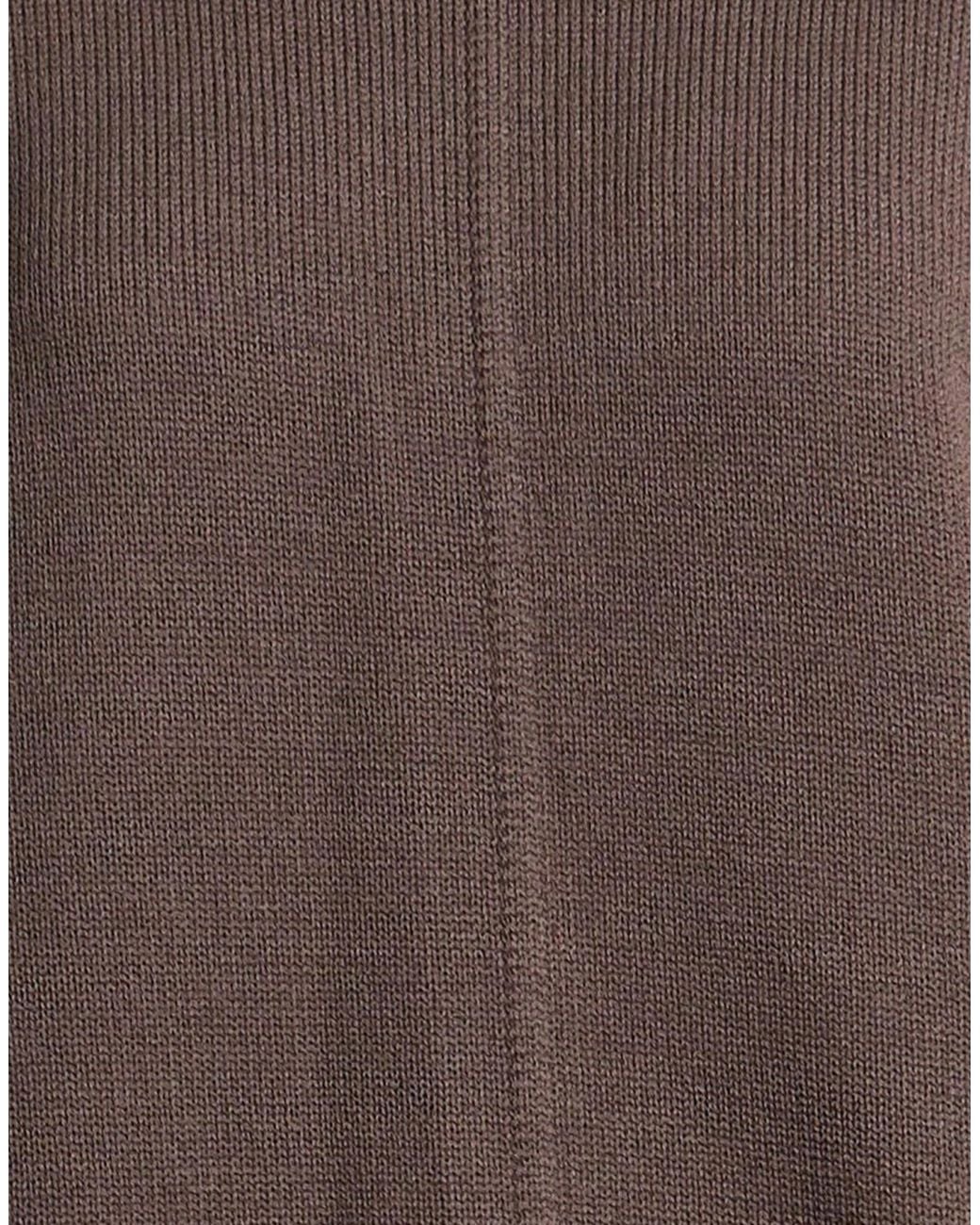 Rick Owens Brown Solid-Color Thick Wool Knit Sweater