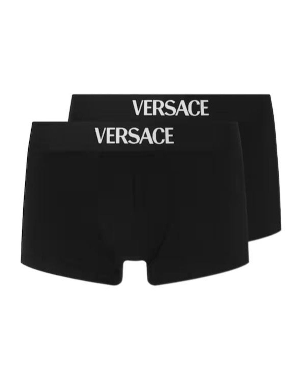 Versace Black Logo Waistband Trunks for men