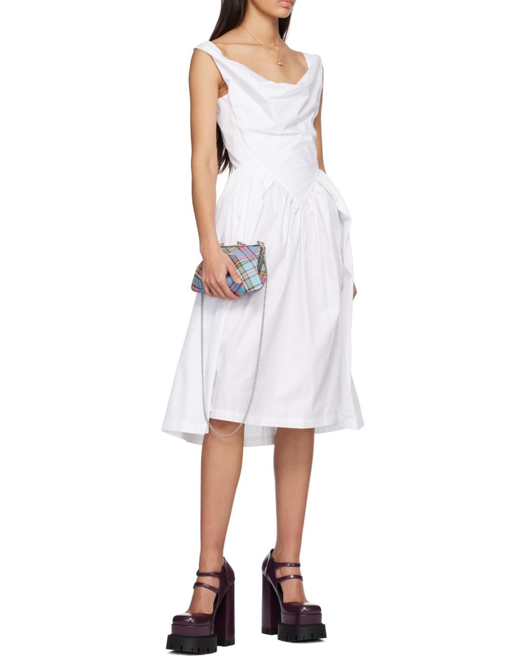 Vivienne Westwood White Sunday Draped Midi Dress