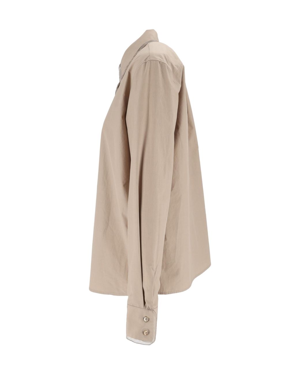 Fabiana Filippi Natural Button-Up Long-Sleeved Shirt