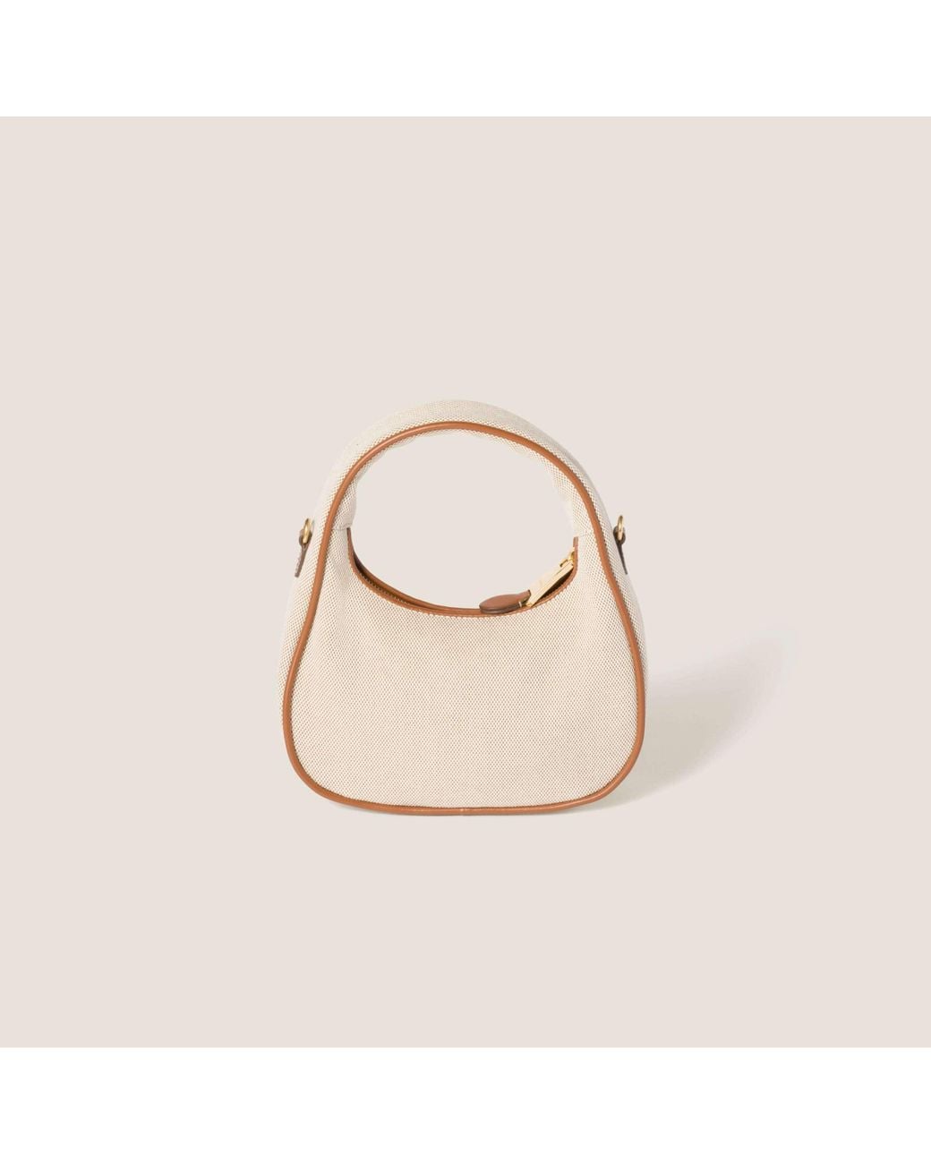 Miu Miu Natural Wander Canvas And Leather Bag