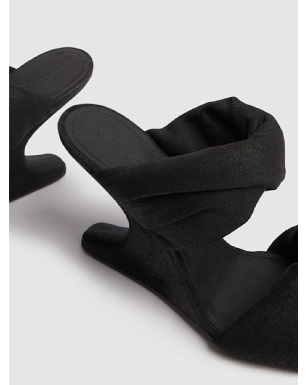 Rick Owens Black Block Heel Mules