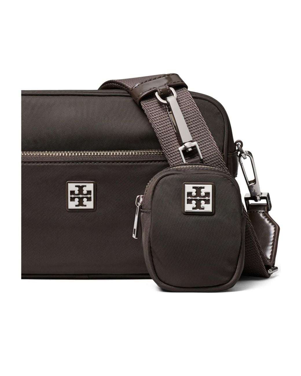 Tory Burch Brown Virginia Logo-Plaque Shoulder Bag