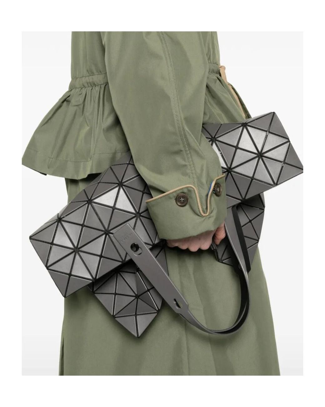 Issey Miyake Gray Geometric Tote Bag