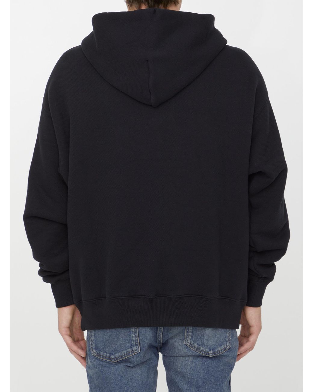 Off-White c/o Virgil Abloh Blue Logo Printed Drawstring Hoodie for men