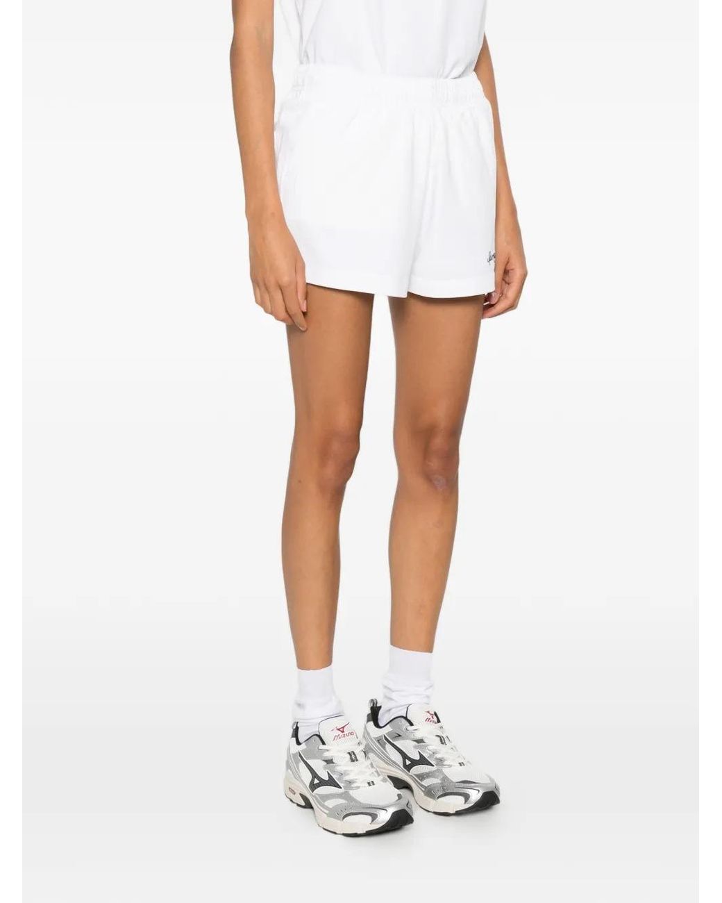 Sporty & Rich White Elastic-Waist Shorts