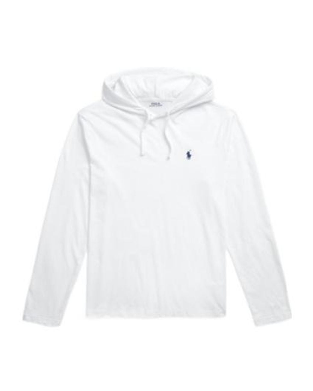 Polo Ralph Lauren White Logo-Embroidered Drawstring Hoodie for men