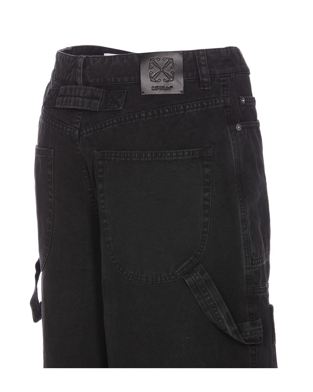 Off-White c/o Virgil Abloh Black Logo Patch Straight-Leg Jeans for men