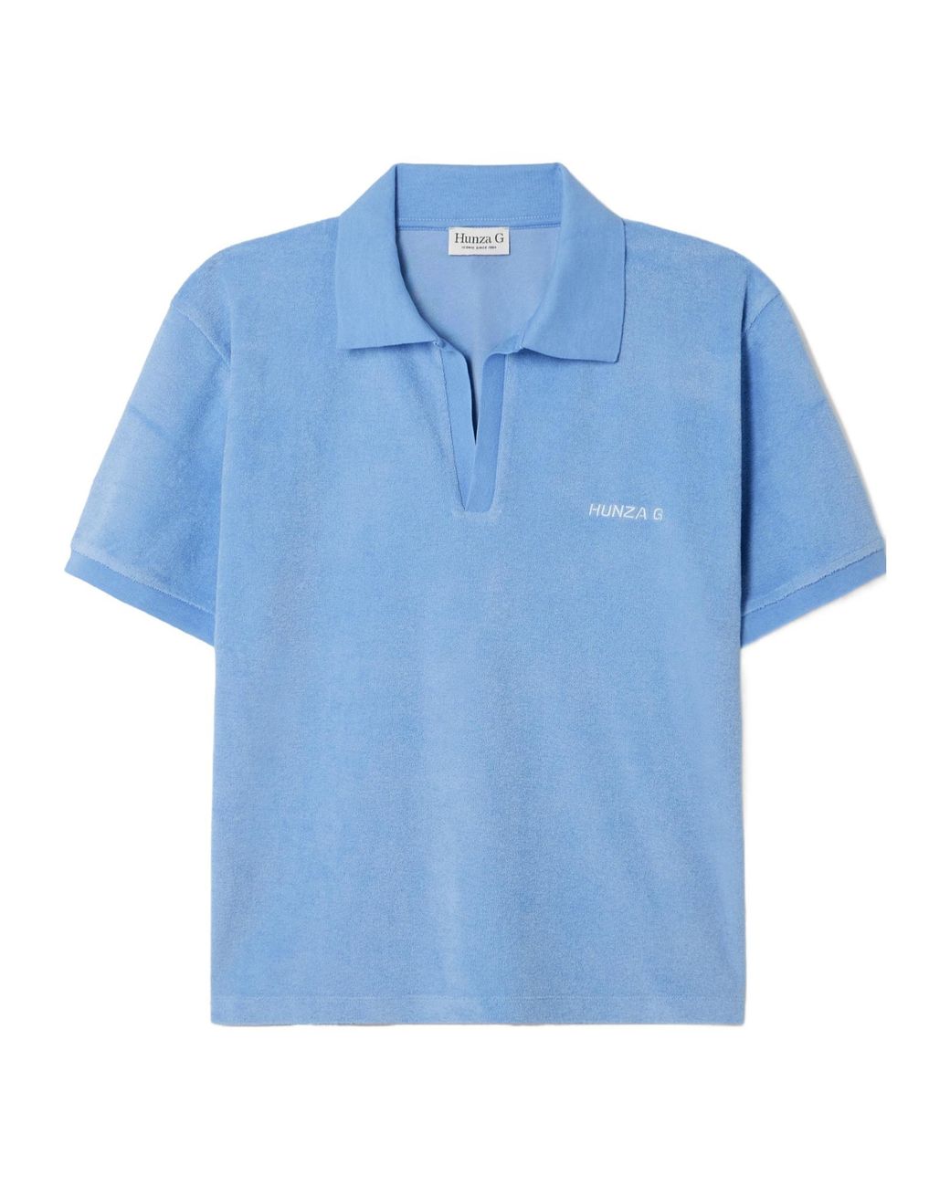 Hunza G Blue Cotton Polo Shirt