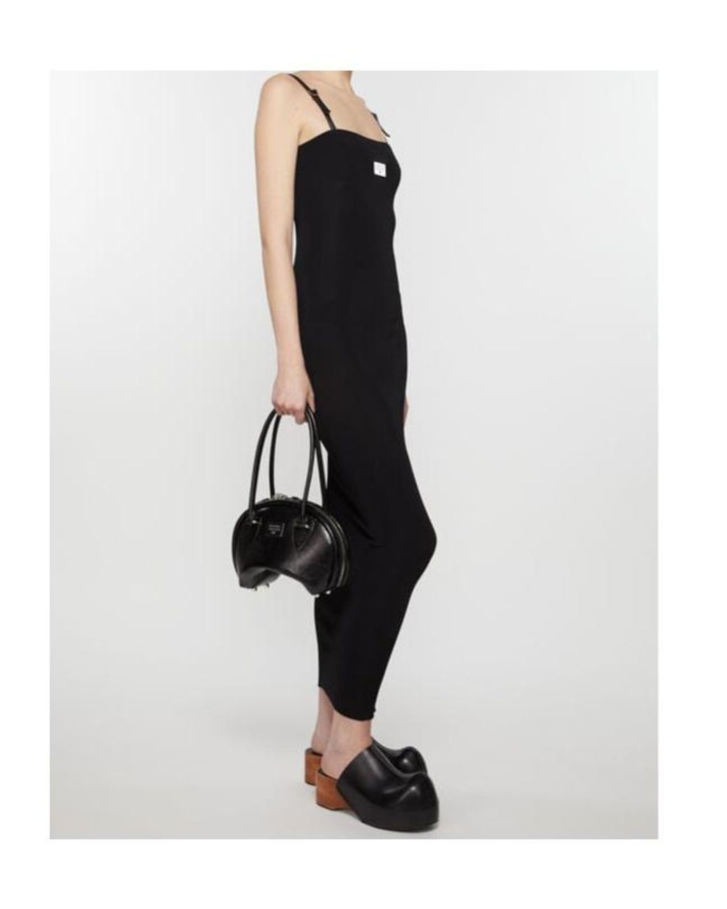 Acne Black Logo Plaque Sleeveless Dress
