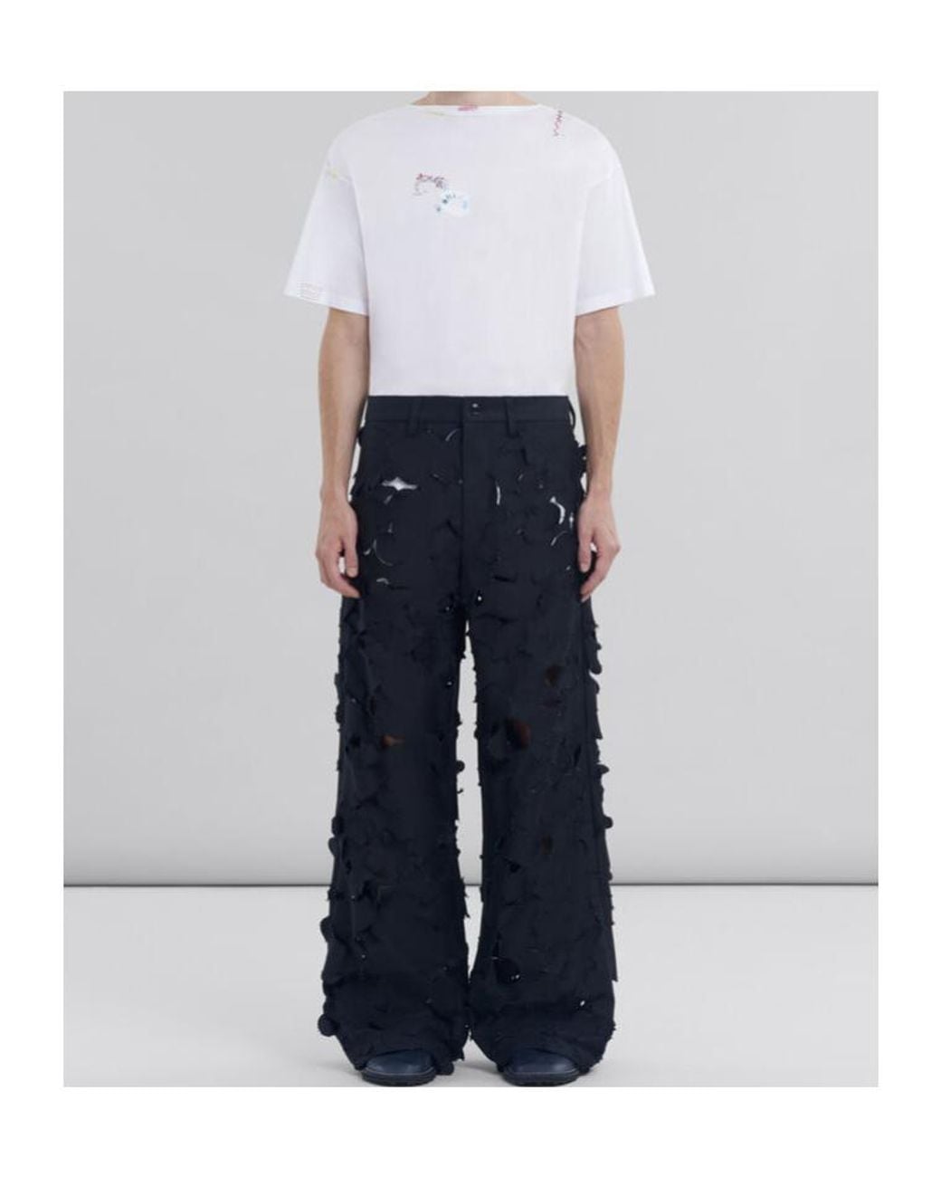 Marni Blue Cotton Cargo Pants for men