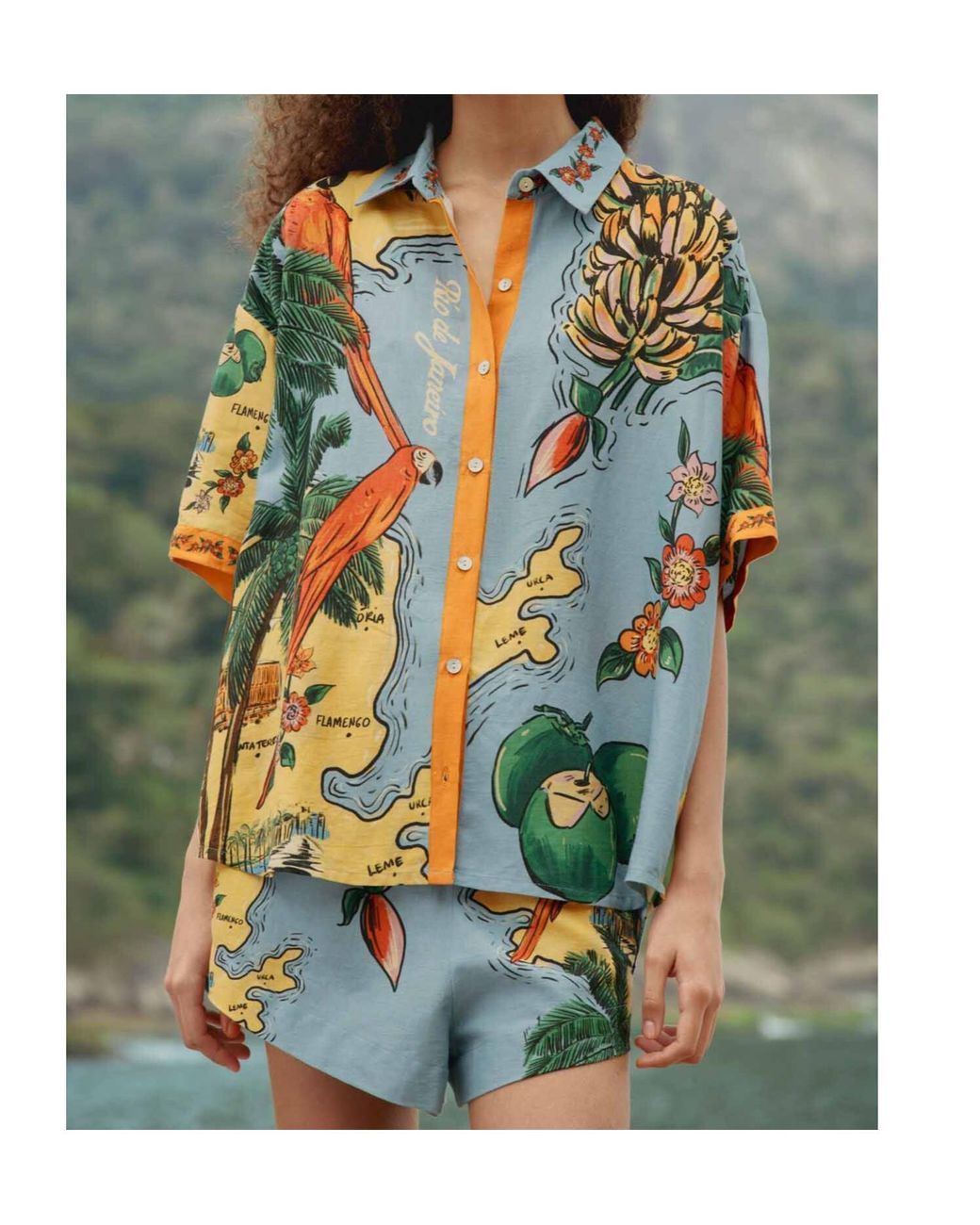 Farm Rio Multicolor Button-Down Shirt