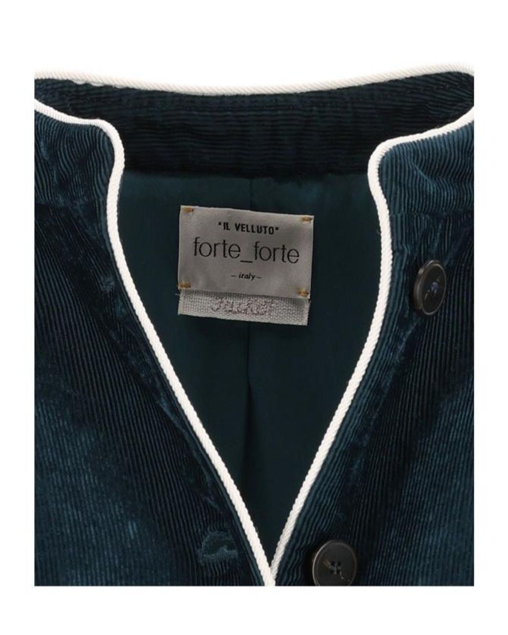 Forte_forte Blue Ribbed Piped Jacket