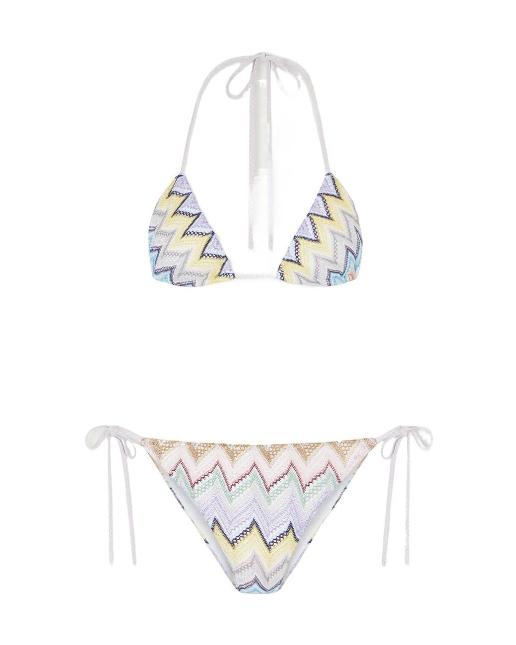 Missoni White Striped Knit Bikini