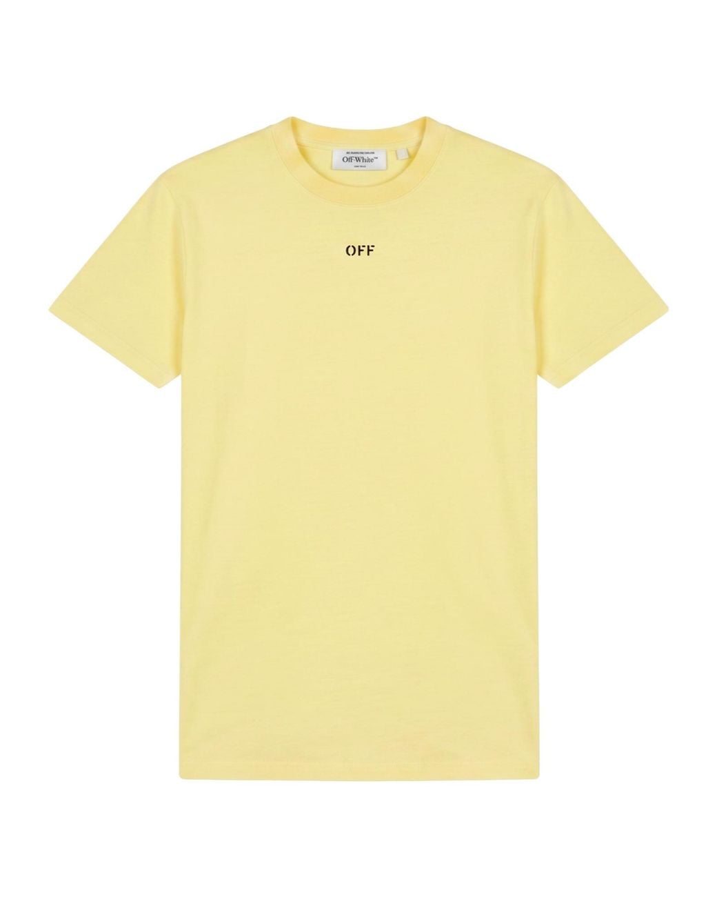 Off-White c/o Virgil Abloh Yellow Logo Cotton T-Shirt for men