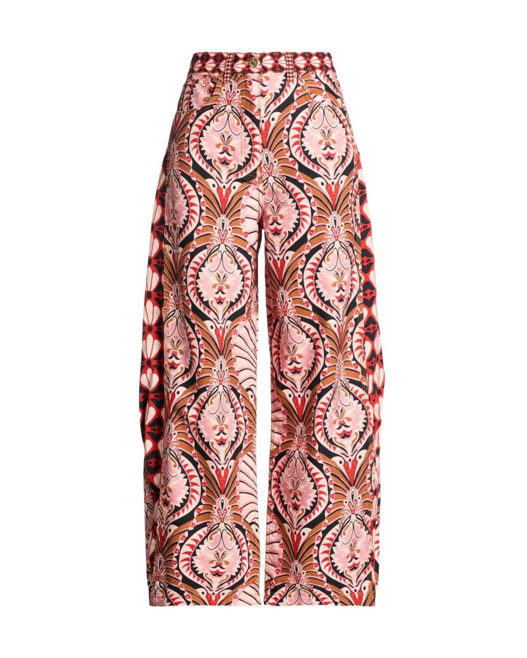 Farm Rio Red Floral Loose-Fit Trousers