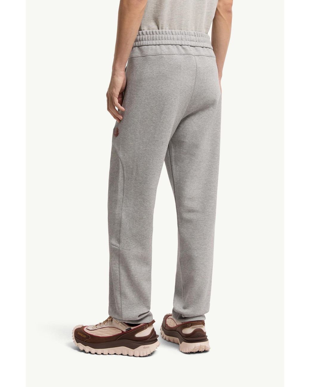 Moncler Gray Logo-Patch Track Pants for men