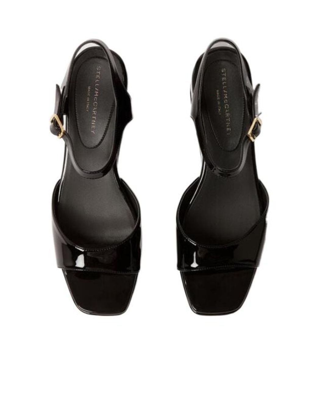 Stella McCartney Black Platform Buckle Heeled Sandals