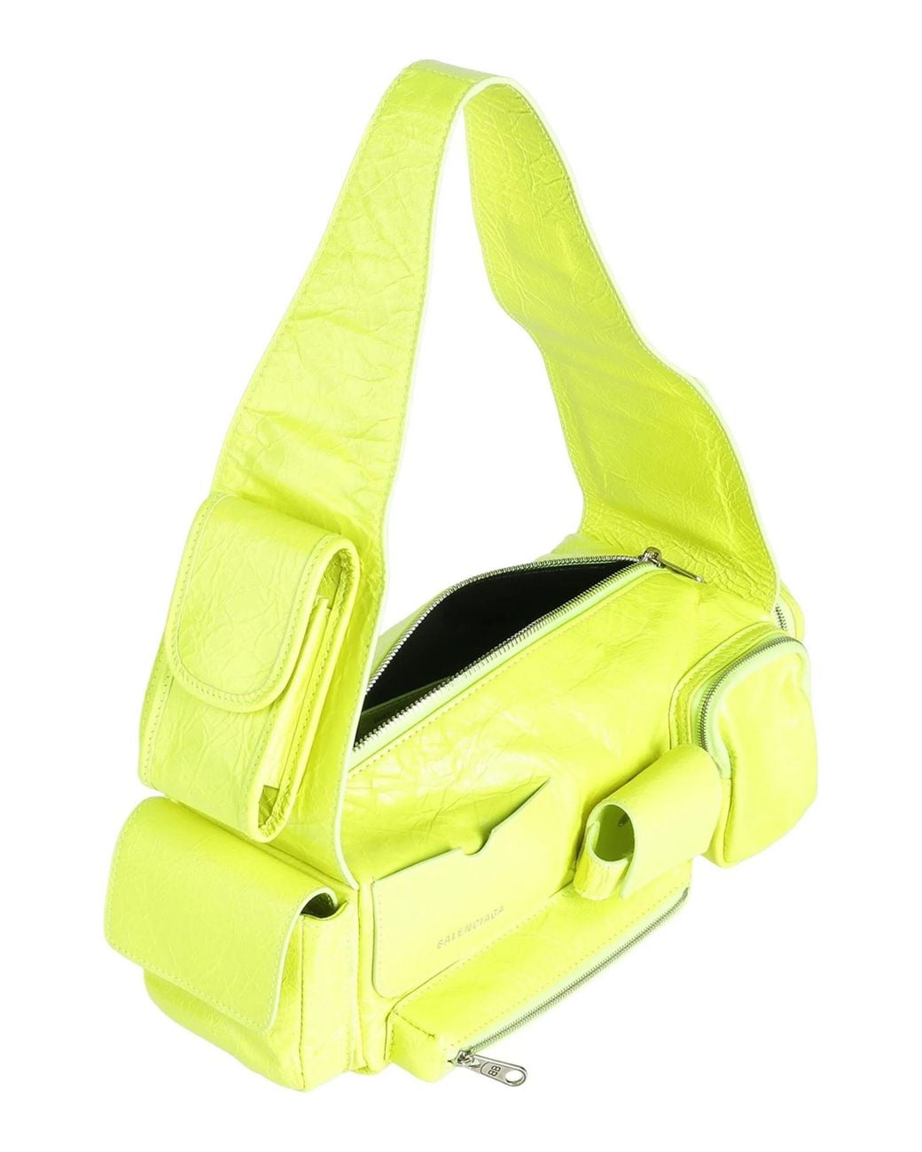 Balenciaga Yellow Medium-Sized Solid-Color Leather Underarm Bag