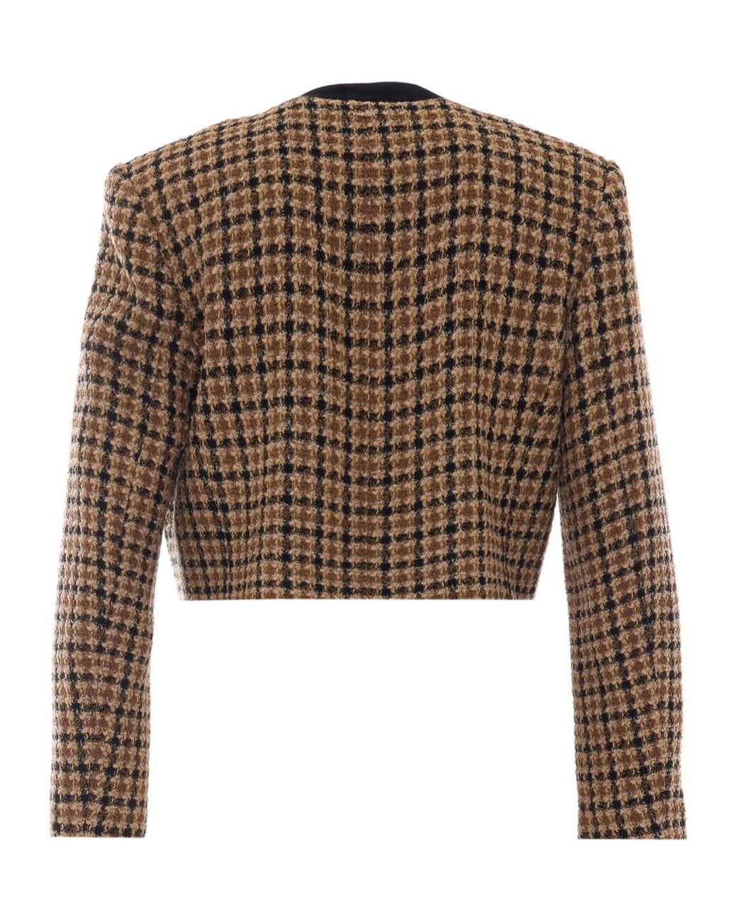Twinset Black Checked Cropped Jacket