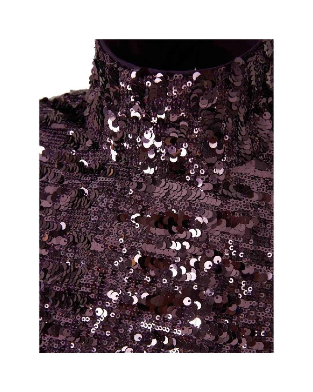 Rabanne Purple Sequin-Detail Long-Sleeve Top