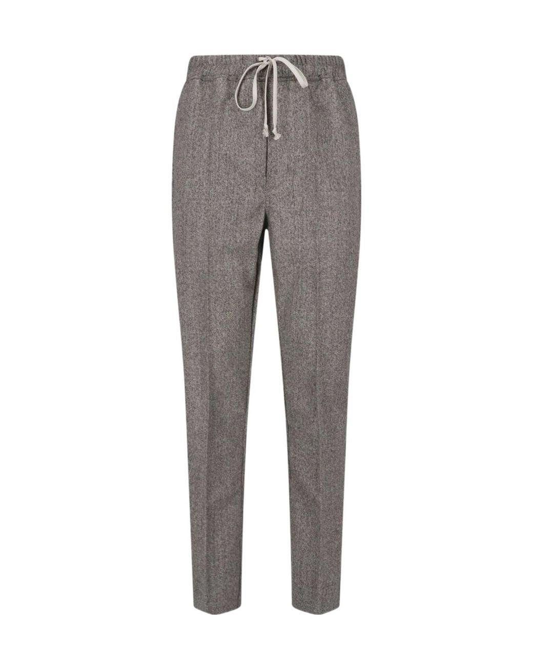 Rick Owens Gray Drawstring Elastic-Waist Pants for men