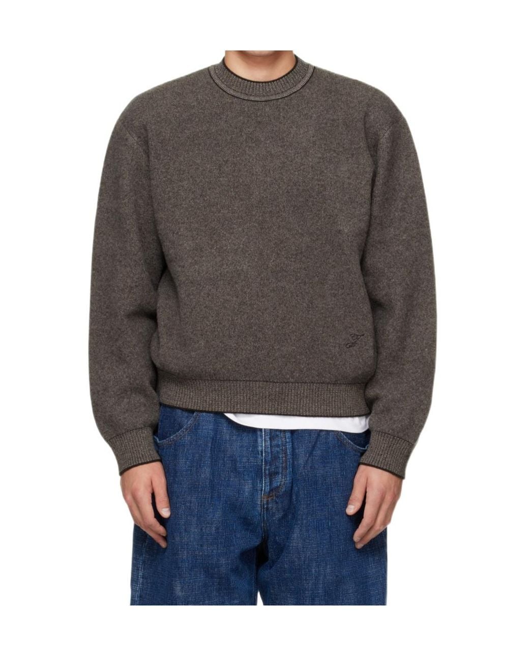 Jacquemus Gray Regular Fit Crewneck Jumper for men