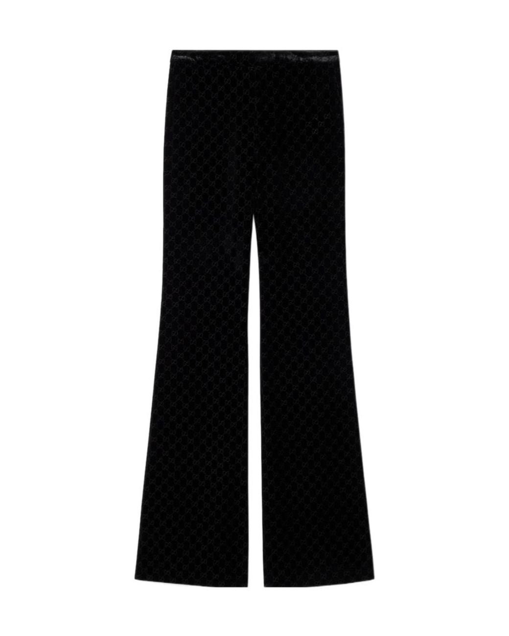 Gucci Black Gg Stretch Devoré Velvet Pants