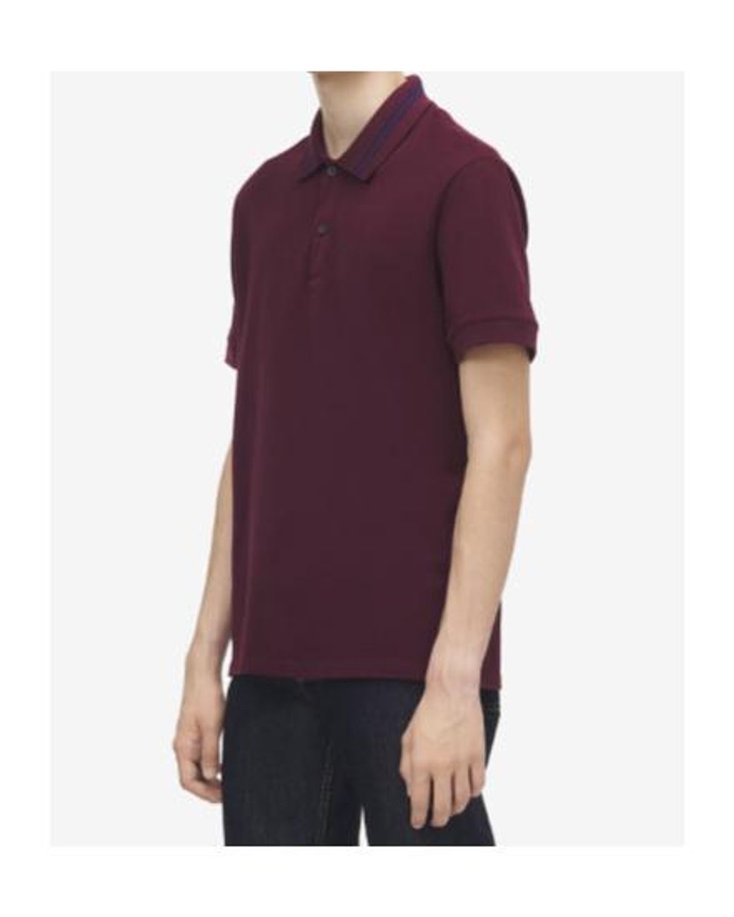 McQueen Purple Logo Collar Short Sleeved Polo Shirt for men