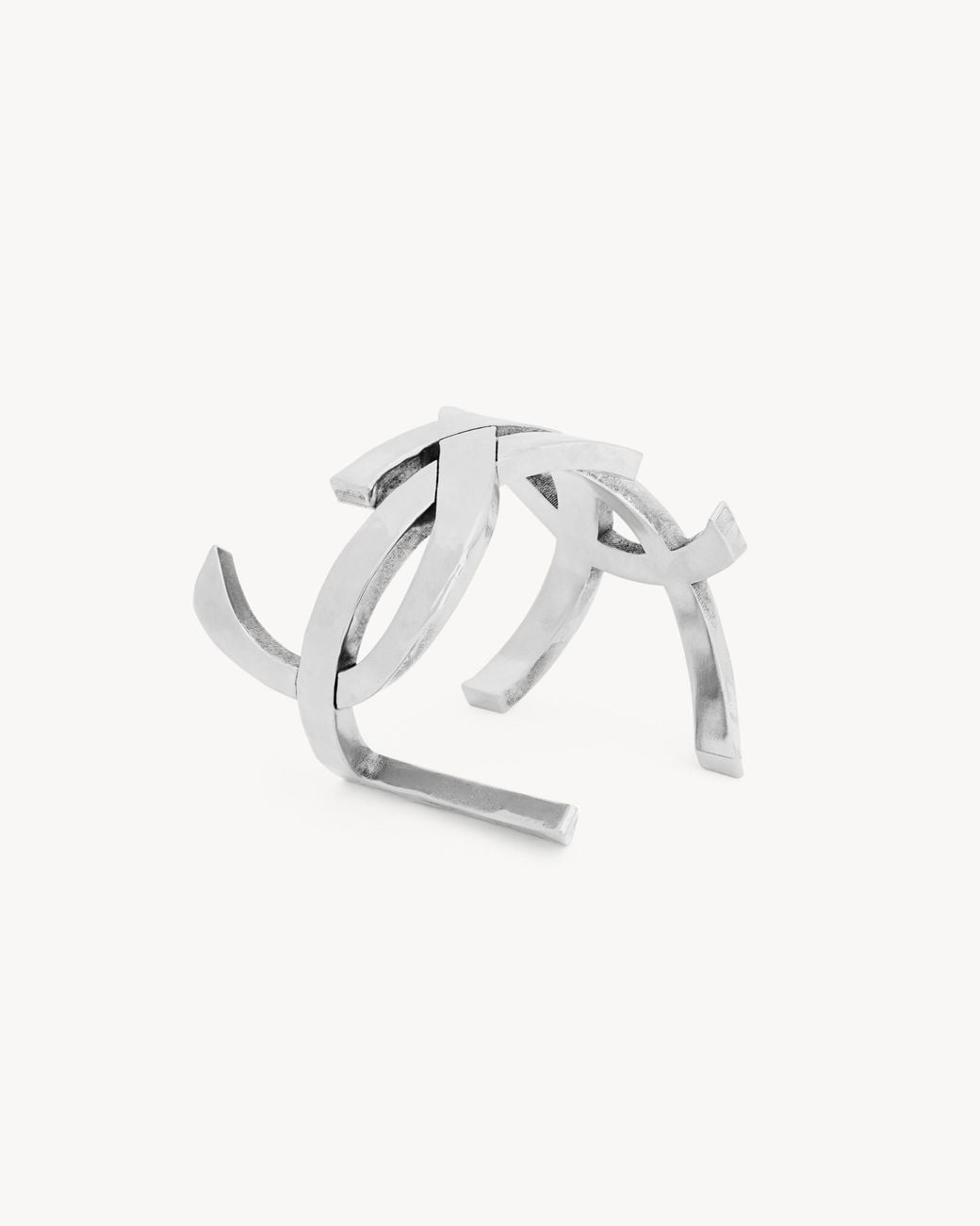 Saint Laurent White Cassandre Cuff