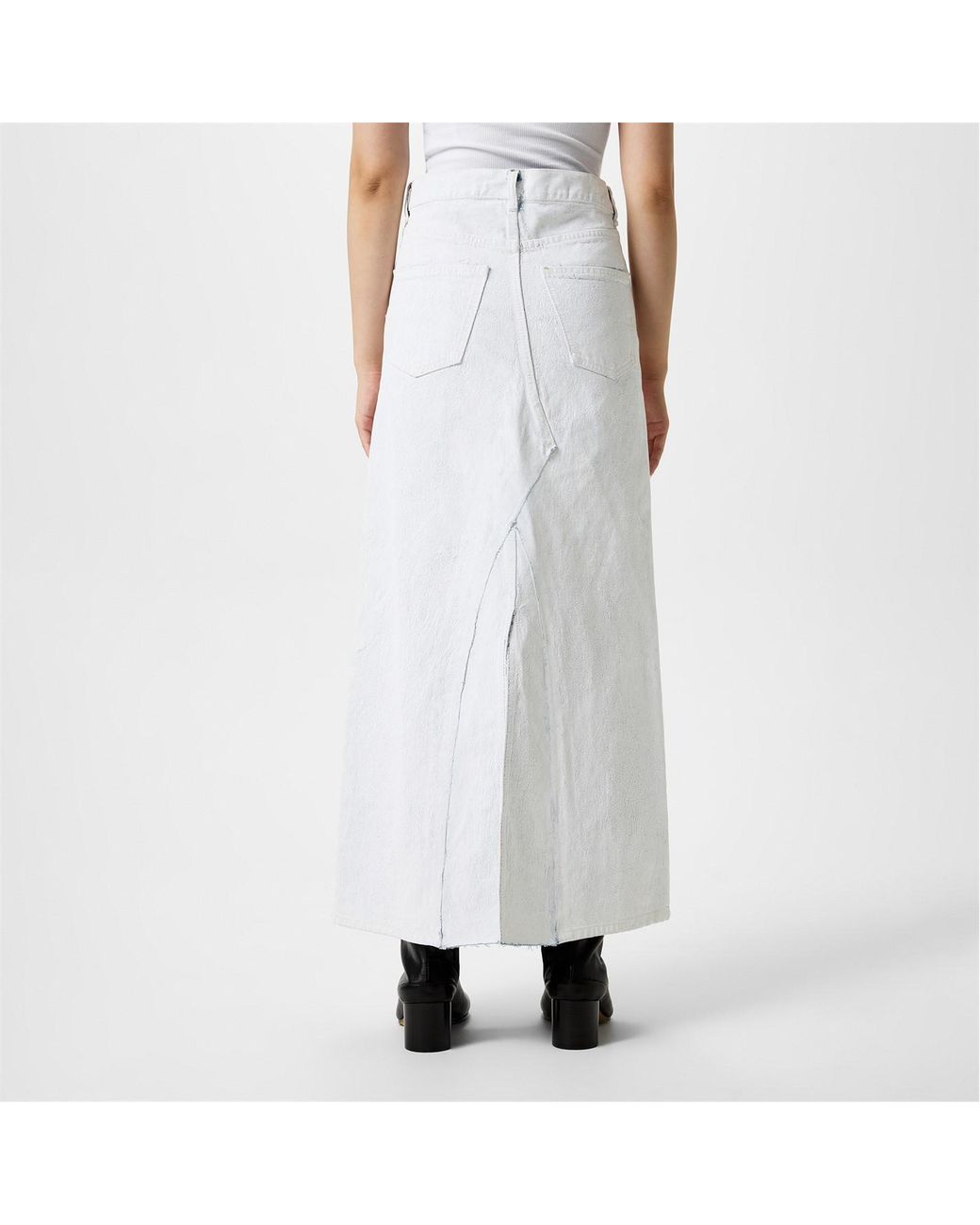 Maison Margiela White Painted Denim Skirt