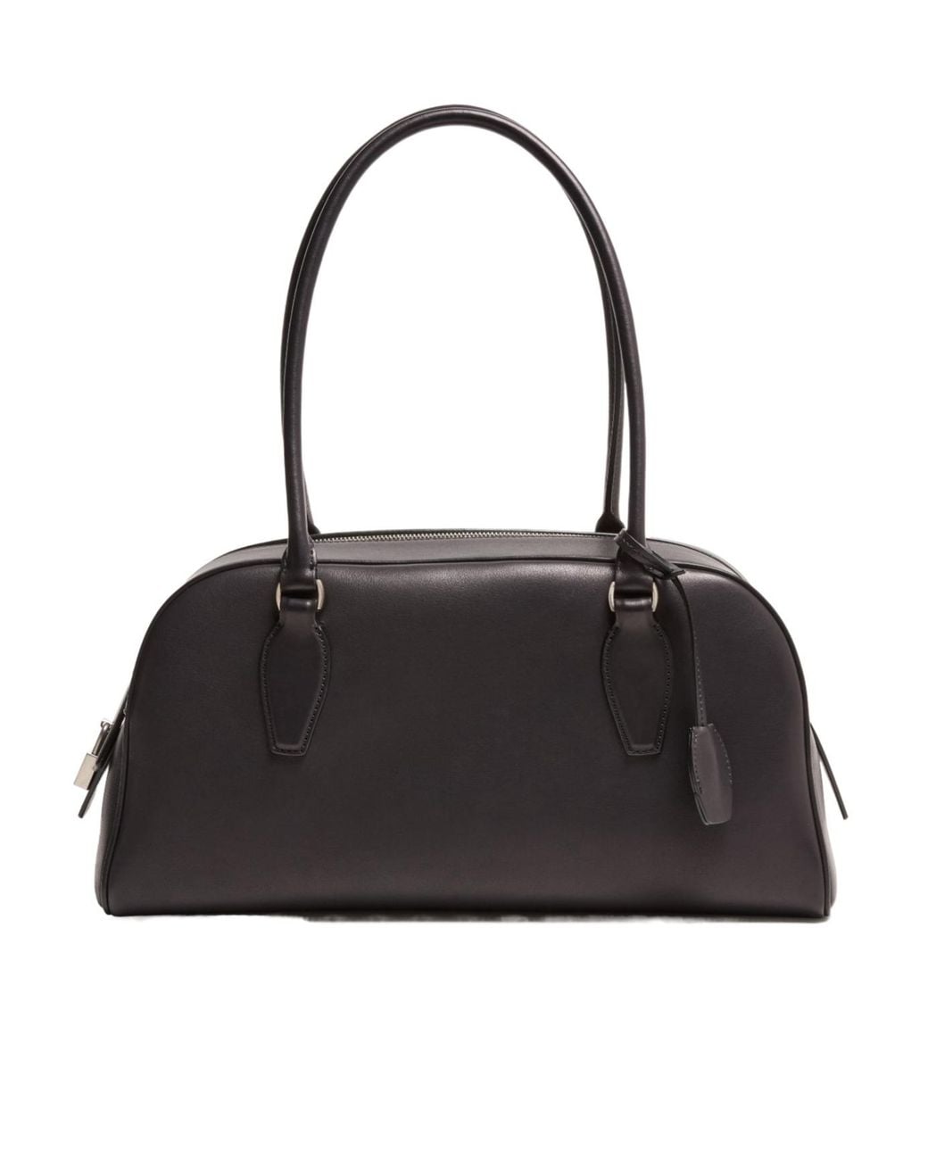 The Row Black E/W India Leather Shoulder Bag