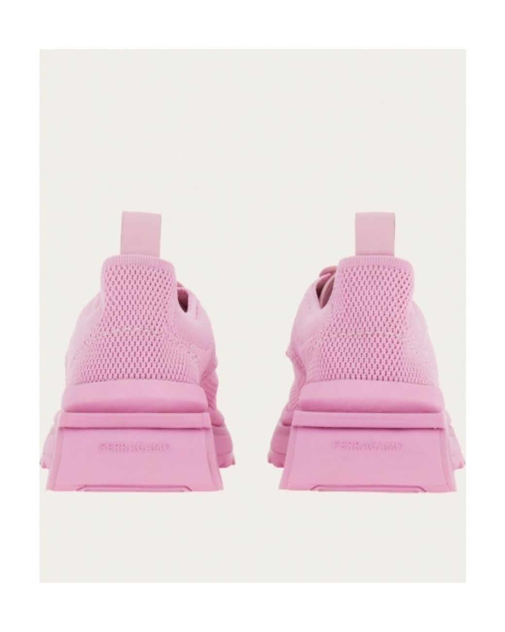 Ferragamo Pink Ferragamo Gancini Lace-Up Sneakers