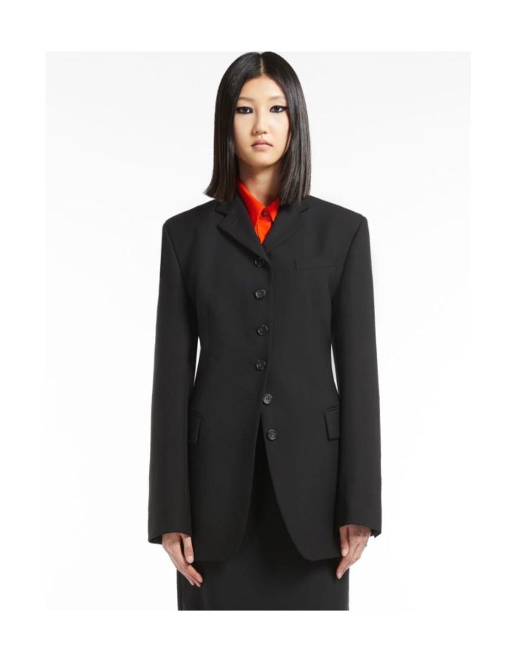 Sportmax Black Single-Breasted Wool Blazer