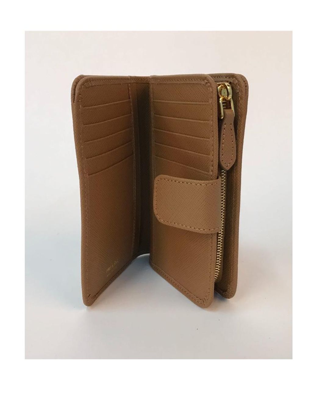 Prada Brown Logo Embossed Wallet