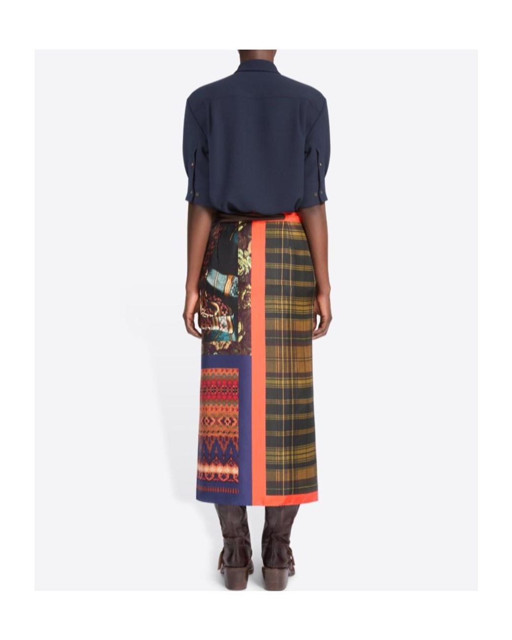 Dries Van Noten Multicolor Long Wrap Scarf-Skirt