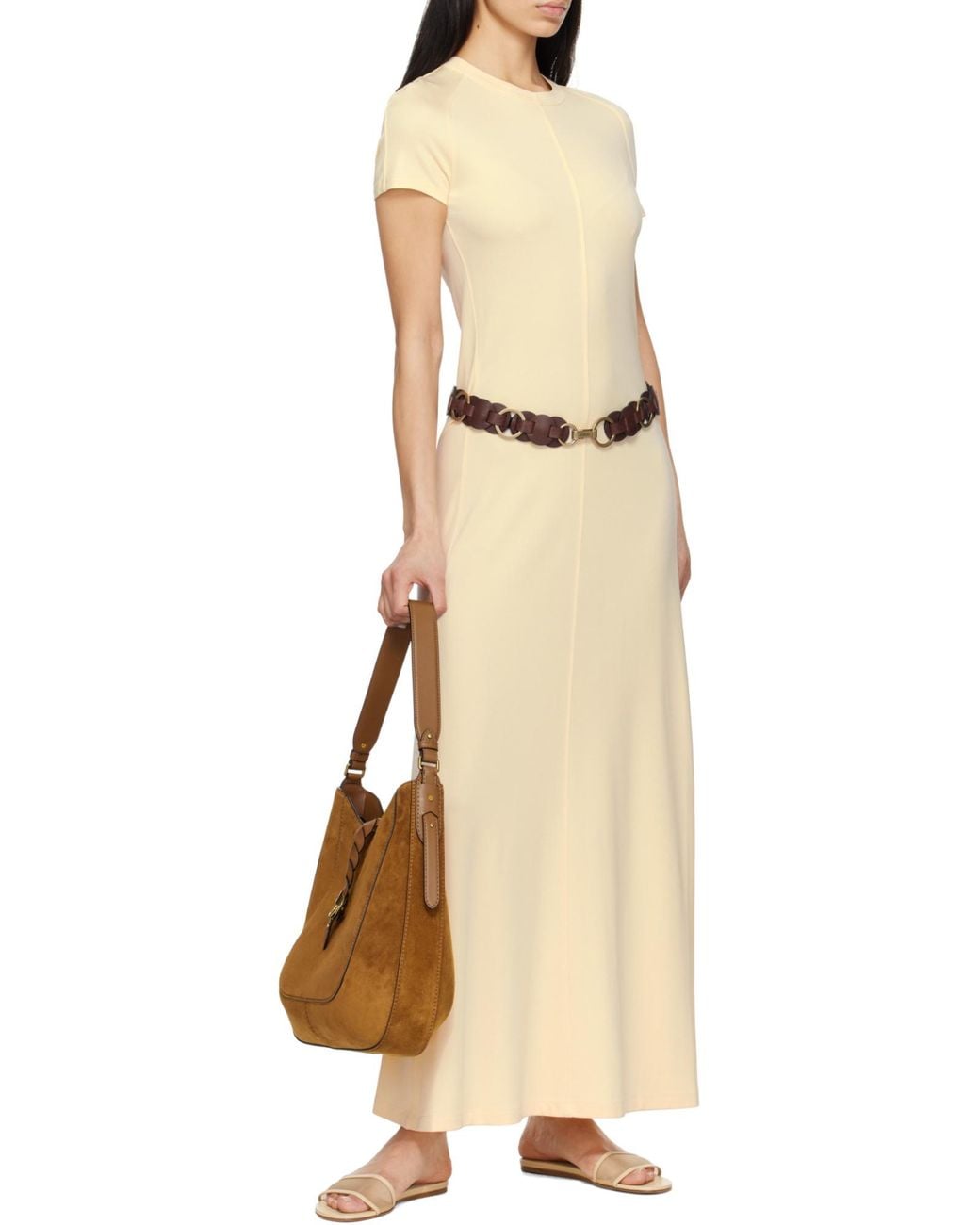 Isabel Marant Brown Logo Engraved Hobo Bag