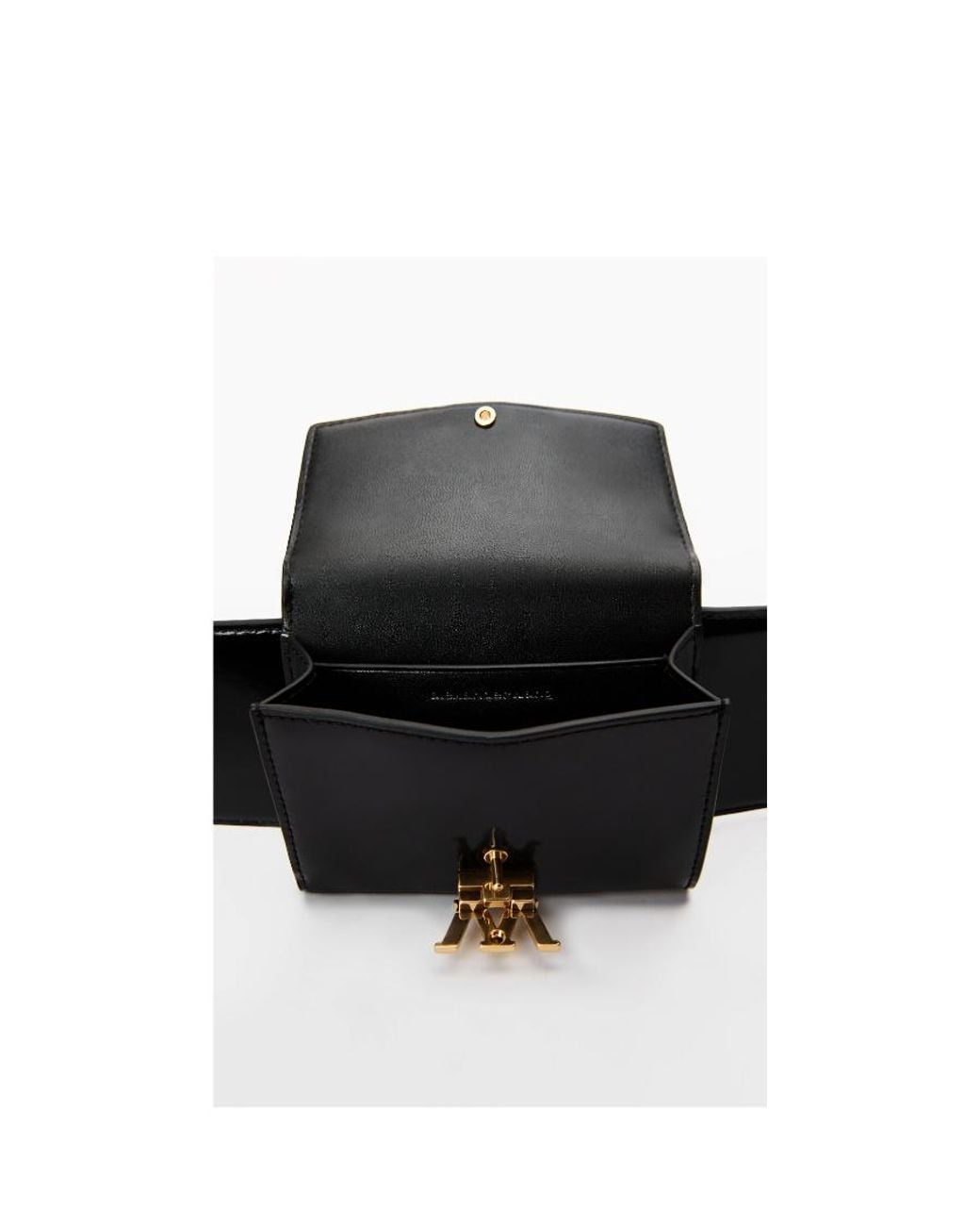 Alexander Wang Black Glossy Card Holder Belt