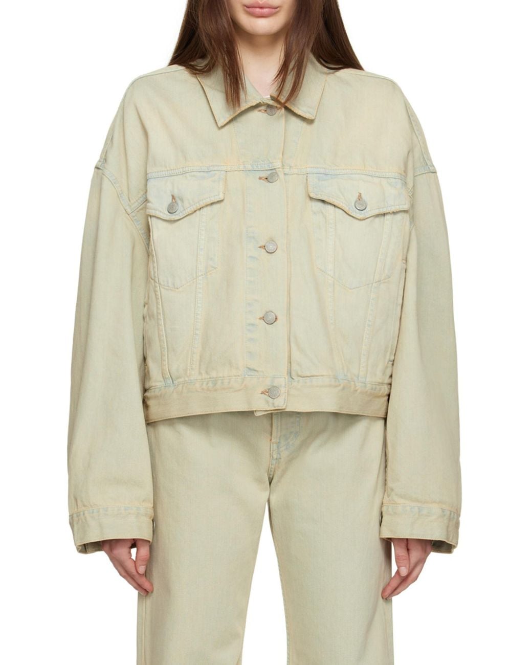 Acne Natural Faded-Wash Denim Jacket