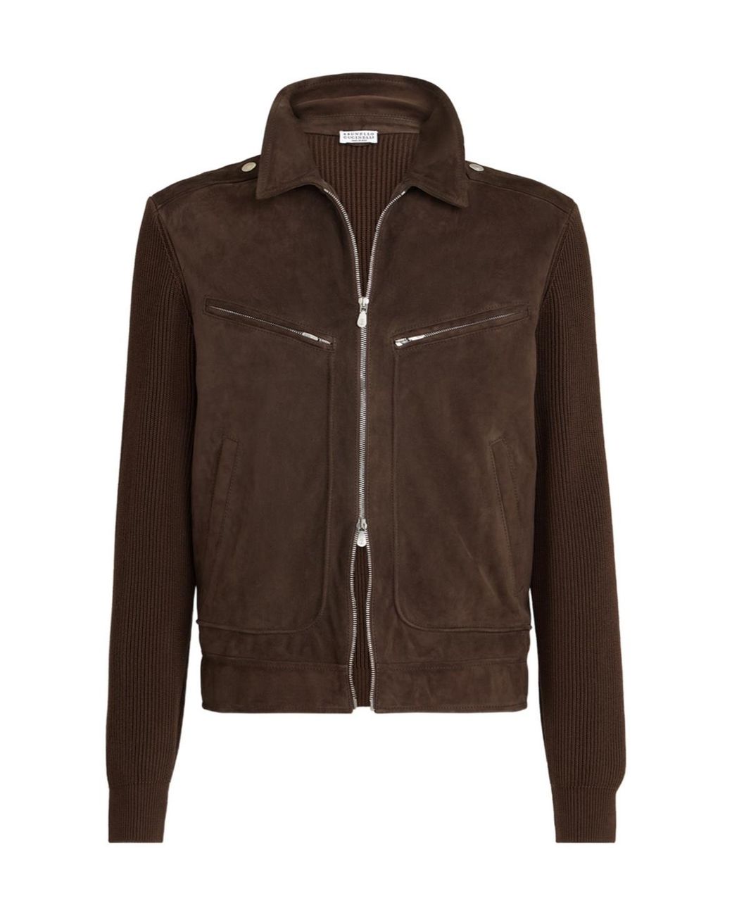 Brunello Cucinelli Brown Suede Jacket for men