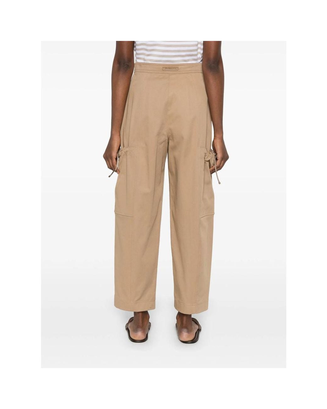 Max Mara Natural Drawstring Pocket Cargo Pants