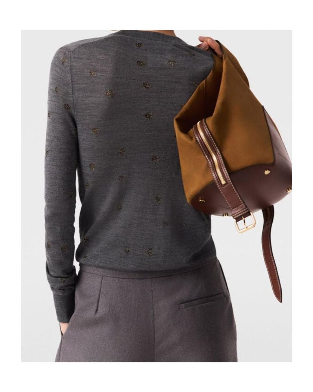 Stella McCartney Gray Embroidered-Star Sweater