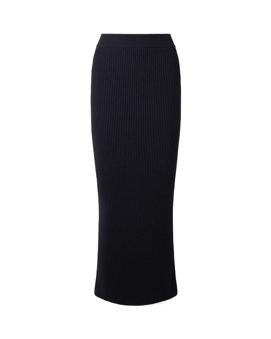 Balmain Blue Ribbed Knit Midi Skirt