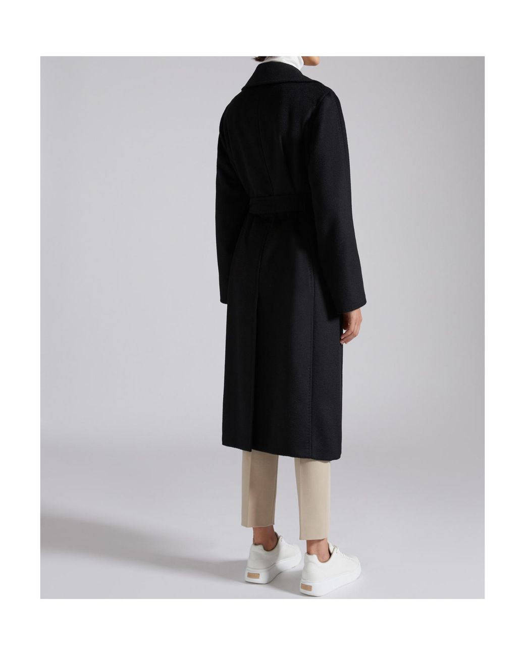 Max Mara Black Tie A Belt Overcoat