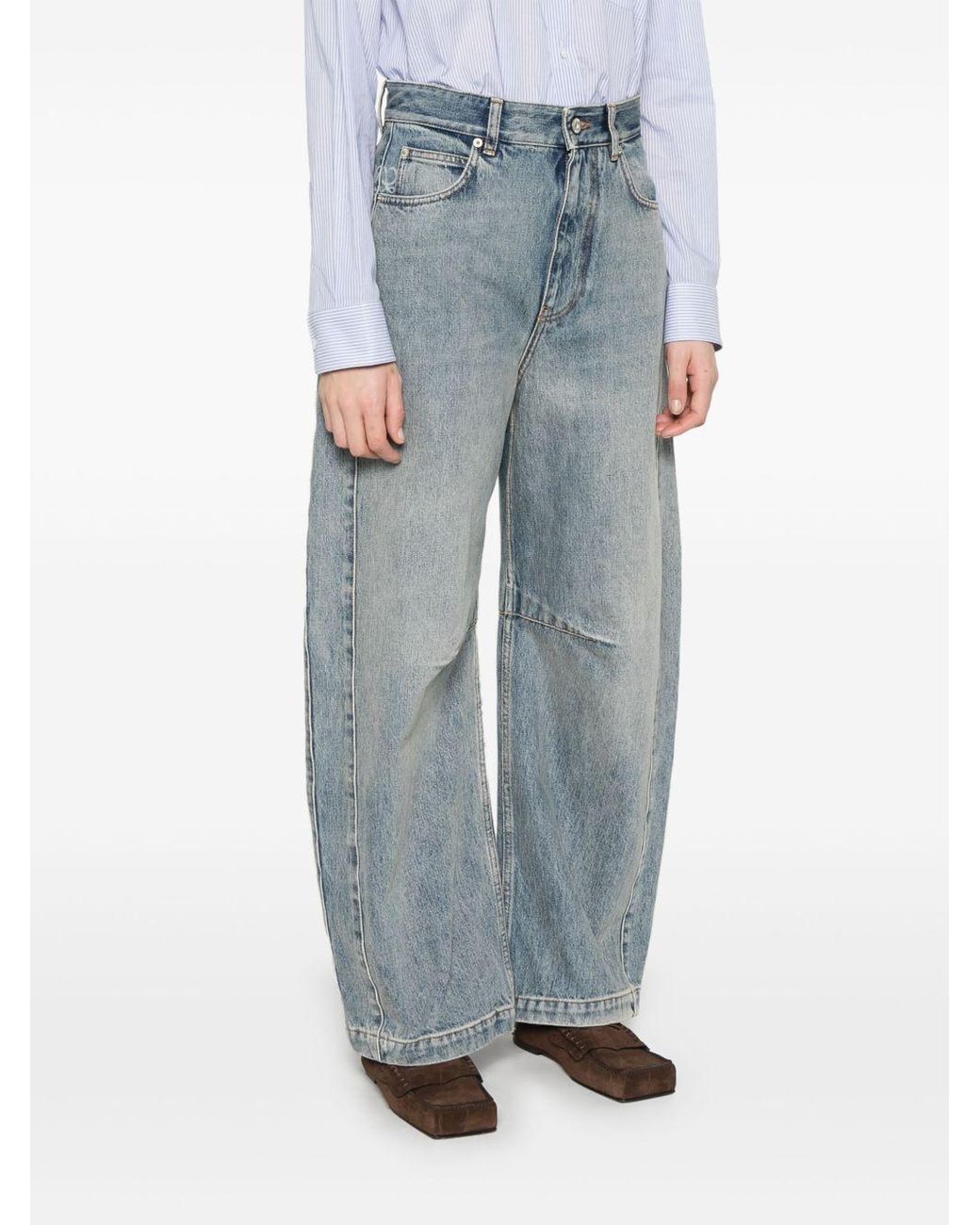 Loewe Gray Anagram Barrel Jeans