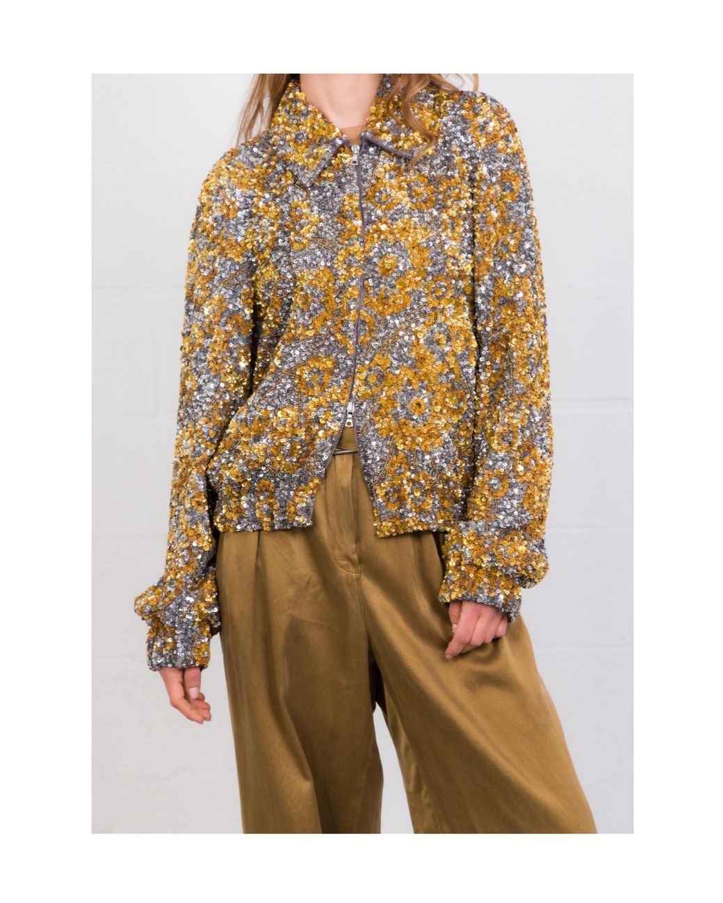 Dries Van Noten Metallic Long Sleeve Jacket